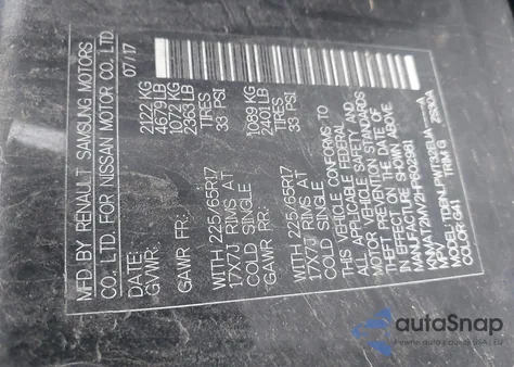 2017 Nissan Rogue S from USA, damaged, VIN KNMAT2MV2HP602981